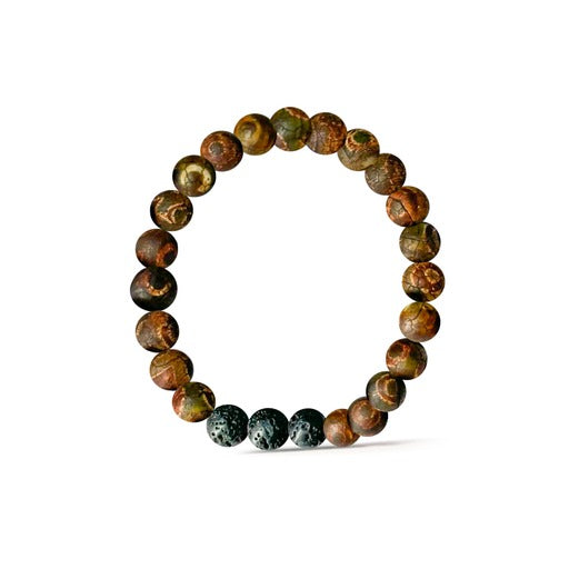 Fossil Brown Agate Essential Oil Bracelet