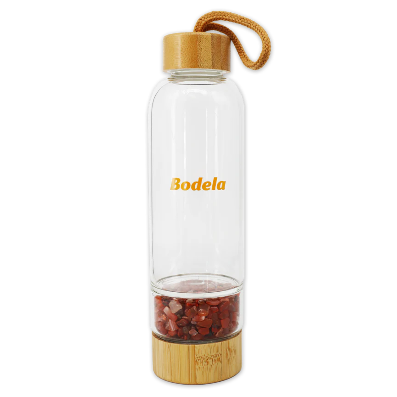 Red Agate Glass Water Bottle